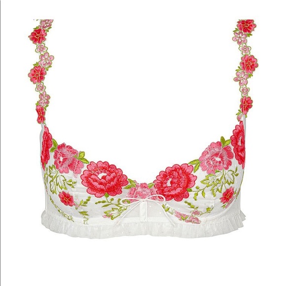 For Love & Lemons V Day Floral Embroidery Bra - Picture 6 of 12
